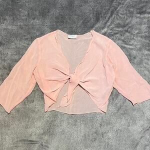 Soft surroundings crop sheer blouse